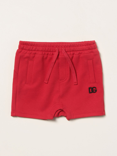 Dolce & Gabbana Babies' Jogging Shorts With Back Print In Red