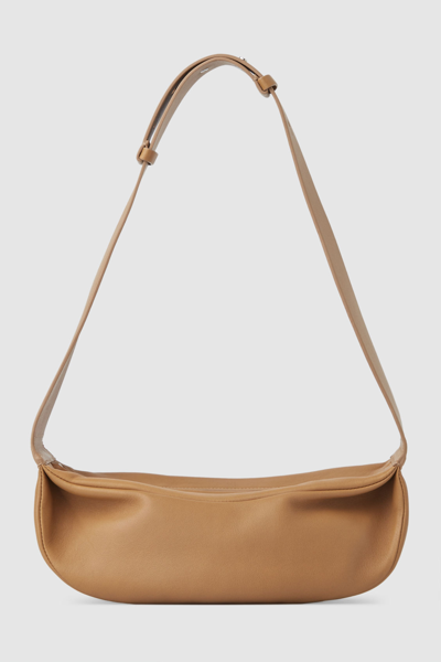 Cos Leather Crossbody Bag In Beige