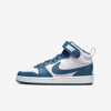 Nike Court Borough Mid 2 Big Kids' Shoes In White,white,marina