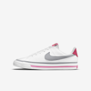 Nike Court Legacy Big Kids' Shoes In White,pink Prime,kumquat,light Smoke Grey