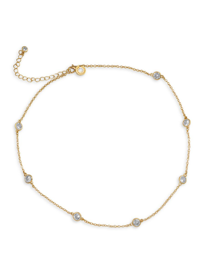 Cz By Kenneth Jay Lane Women's Look Of Real 14k Goldplated & Cubic Zirconia Station Necklace In Neutral