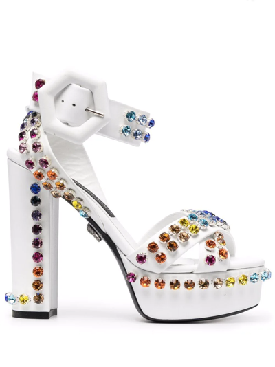 Philipp Plein Crystal-embellished Sandals In White