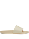 Jimmy Choo Port Logo-plaque Slides In Nude