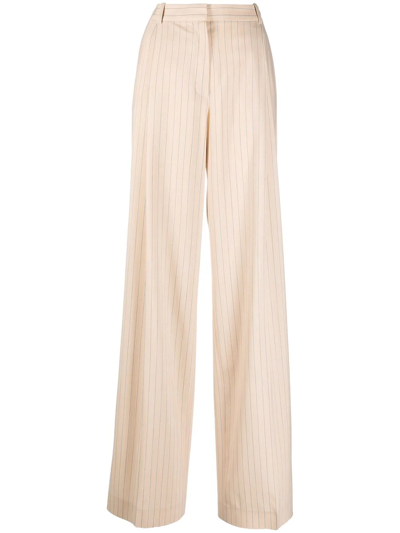 Nina Ricci High Waist Wide Leg Trousers In Neutrals