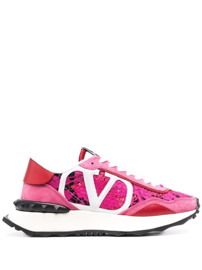 VALENTINO GARAVANI LACERUNNER LACE PANELLED SNEAKERS