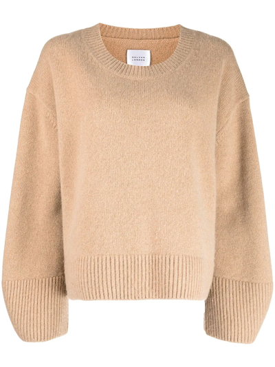 Galvan Oversized Wool Jumper In Brown