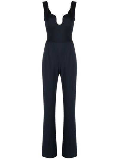 Galvan Siren Slim-fit Stretch-woven Jumpsuit In Black