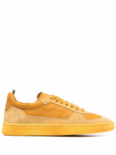 Officine Creative Two-tone Suede Sneakers In Gelb