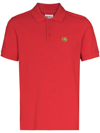 Kenzo Tiger Logo-patch Polo Shirt In Rot