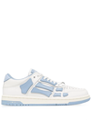 Amiri Skel Textured And Smooth Leather Sneakers In Weiss