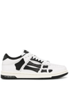 Amiri Skel Panelled Leather Low-top Trainers In Black,white