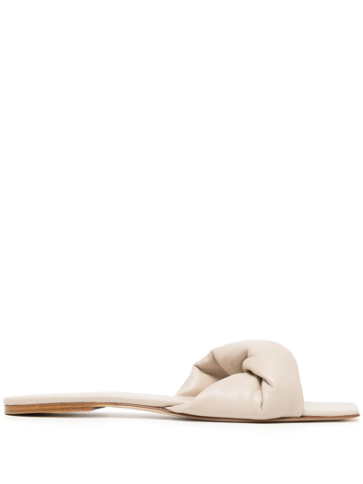 Studio Amelia Twisted Leather Sandals In Nude