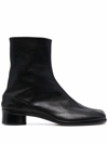 Maison Margiela Tabi High-ankle Leather Boots In Black