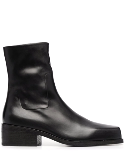 Marsèll Square-toe Block-heel Boots In Schwarz