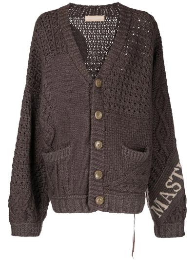 Mastermind Japan Skull-print Cashmere Cardigan In Brown