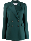 Gabriela Hearst Stephanie Double-breasted Wool Blazer In Dark Green