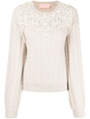 Bapy By *a Bathing Ape® Cable-knit Wool Jumper In Grau