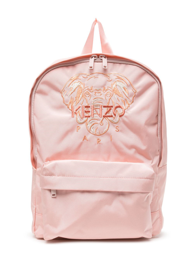 Kenzo Kids' Embroidered-logo Elephant Backpack In Rosa