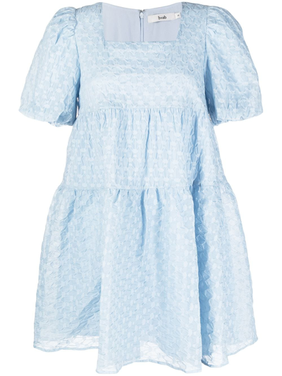 B+ab Square-neck Short-sleeved Dress In Blau