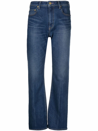 Tu Es Mon Tresor High-waisted Flared Jeans In Blue