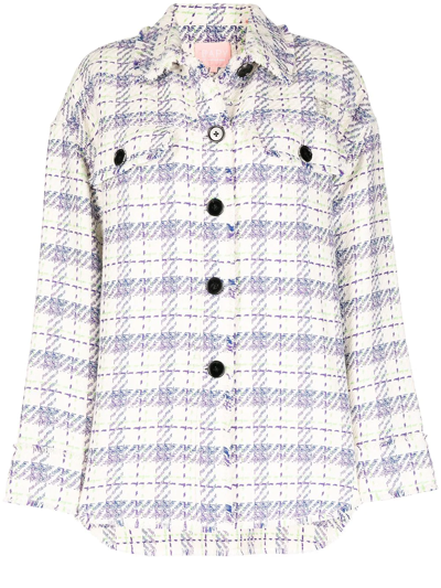 Bapy By *a Bathing Ape® Oversize Check Shirt Jacket In Weiss