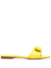 Ferragamo Vara Bow Open-toe Sandals In Gelb