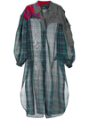 Kolor Patchwork-detail Shirt Dress In B Blue Green