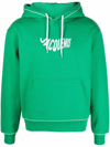 Jacquemus Wave Logo-print Organic-cotton Hoodie In Green