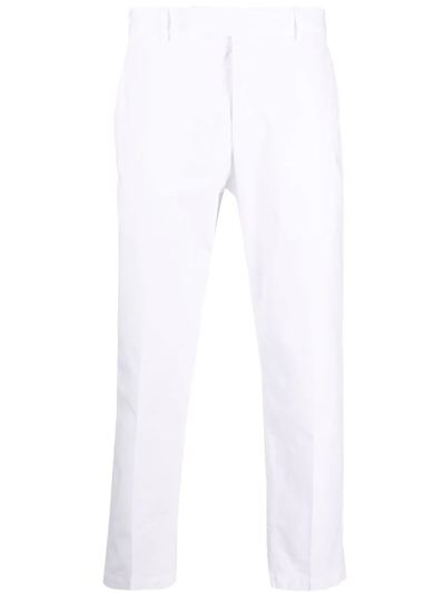 Pt Torino Mid-rise Straight-leg Trousers In Weiss