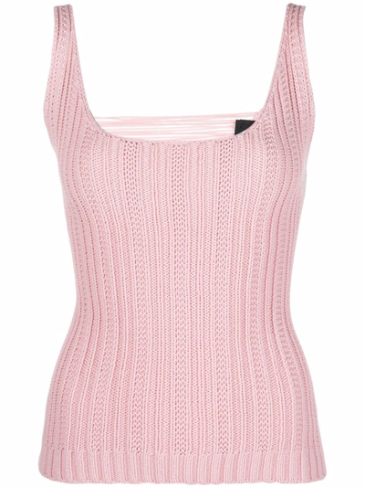 Blumarine Knitted Tank Top In Pink