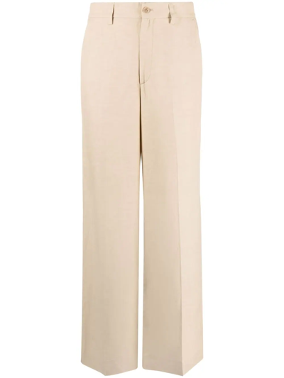 P.a.r.o.s.h Raisa Wide-leg Tailored Trousers In Nude
