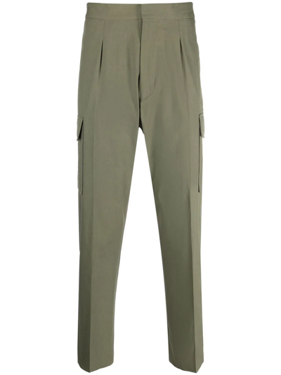 Paul Smith Tapered Organic-cotton Cargo Pants In Grün