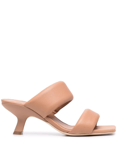 Vic Matie Neutrals Leather Sandals In Nude
