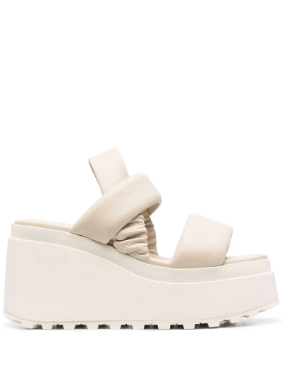 Vic Matie Padded Wedge Sandals In Nude