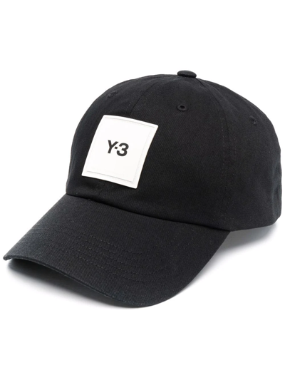 Y-3 Square Logo Cotton Baseball Cap In Чёрный