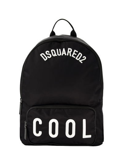 Dsquared2 Kids' Cool Embroidered Backpack In Black