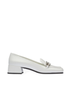 Miu Miu Patent Leather Logo-plaque Loafers In White