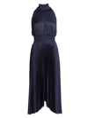 A.l.c Renzo Pleated Halter Midi Dress In Riviera