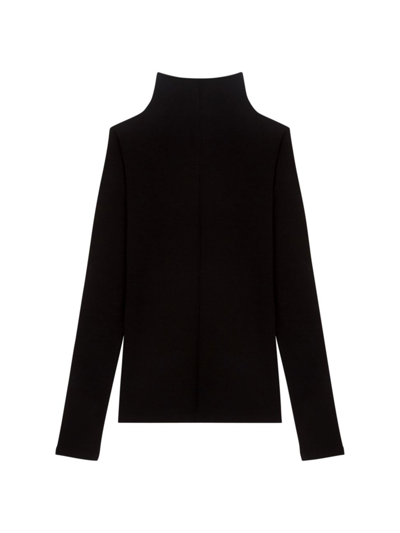 Maje Titan Long-sleeved Sweater In Black