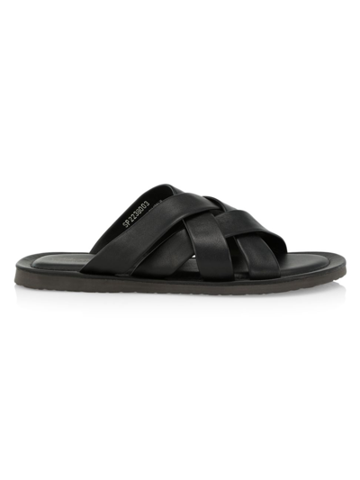 Saks Fifth Avenue Collection Woven Leather Sandals In Moonless