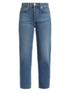 RE/DONE WOMEN'S 70S STOVE PIPE HIGH-RISE STRAIGHT CROP JEANS