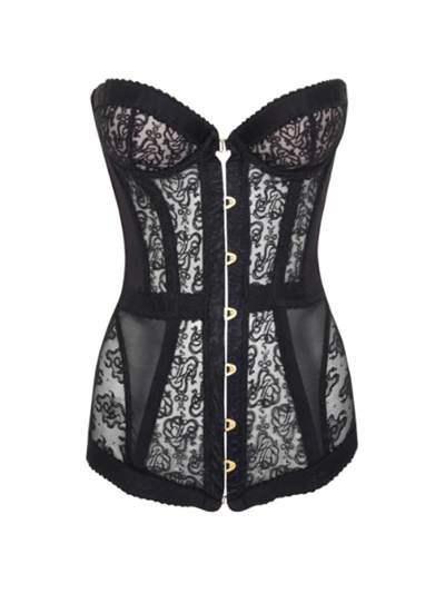 Agent Provocateur Mercy Embroidered Strapless Corset In Black Lace