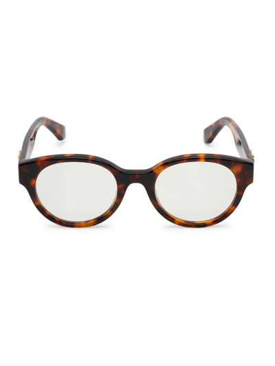 Off-white Blue-block 140mm Round Glasses In Havana Blue