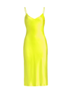 L Agence Jodie Silk Slip Dress In Green