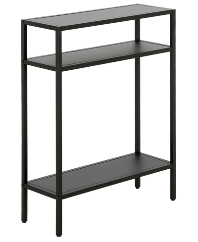 Hudson & Canal Ricardo 22" Console Table With Metal Shelves In Blackened Bronze