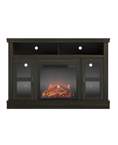 A Design Studio Poplar Corner Tv Stand With Fireplace For Tvs Up To 54" In Brown