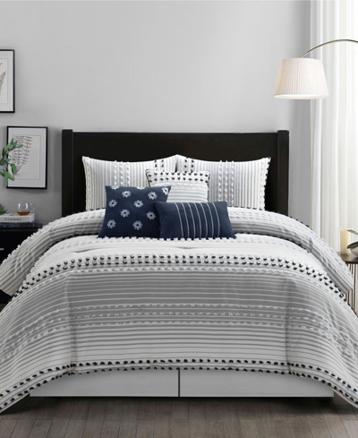 Stratford Park Clarissa 7-piece Comforter Set, Queen Bedding In Blue