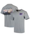 IMAGE ONE MEN'S GRAY KANSAS STATE WILDCATS TEAM COMFORT COLORS CAMPUS SCENERY T-SHIRT