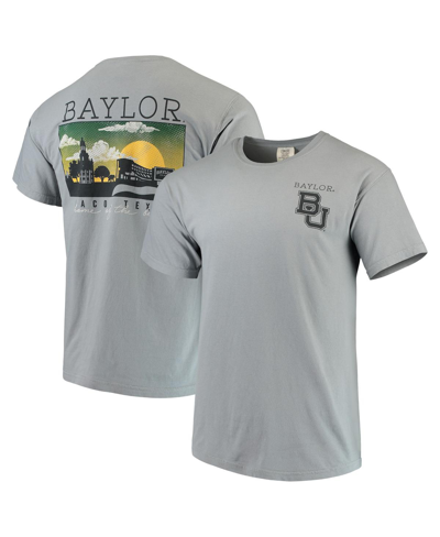 Image One Men's Gray Baylor Bears Team Comfort Colors Campus Scenery T-shirt