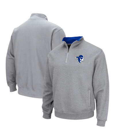 Colosseum Men's  Heathered Gray Seton Hall Pirates Tortugas Team Logo Quarter-zip Jacket